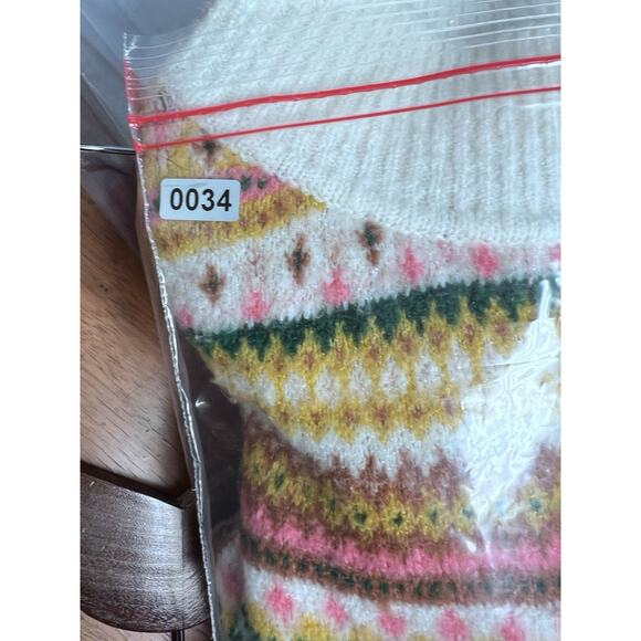 Talbots fair isle sweater Mock Neck Medium P Retro Ski Soft Fuzzy Cozy Preppy - Picture 11 of 12